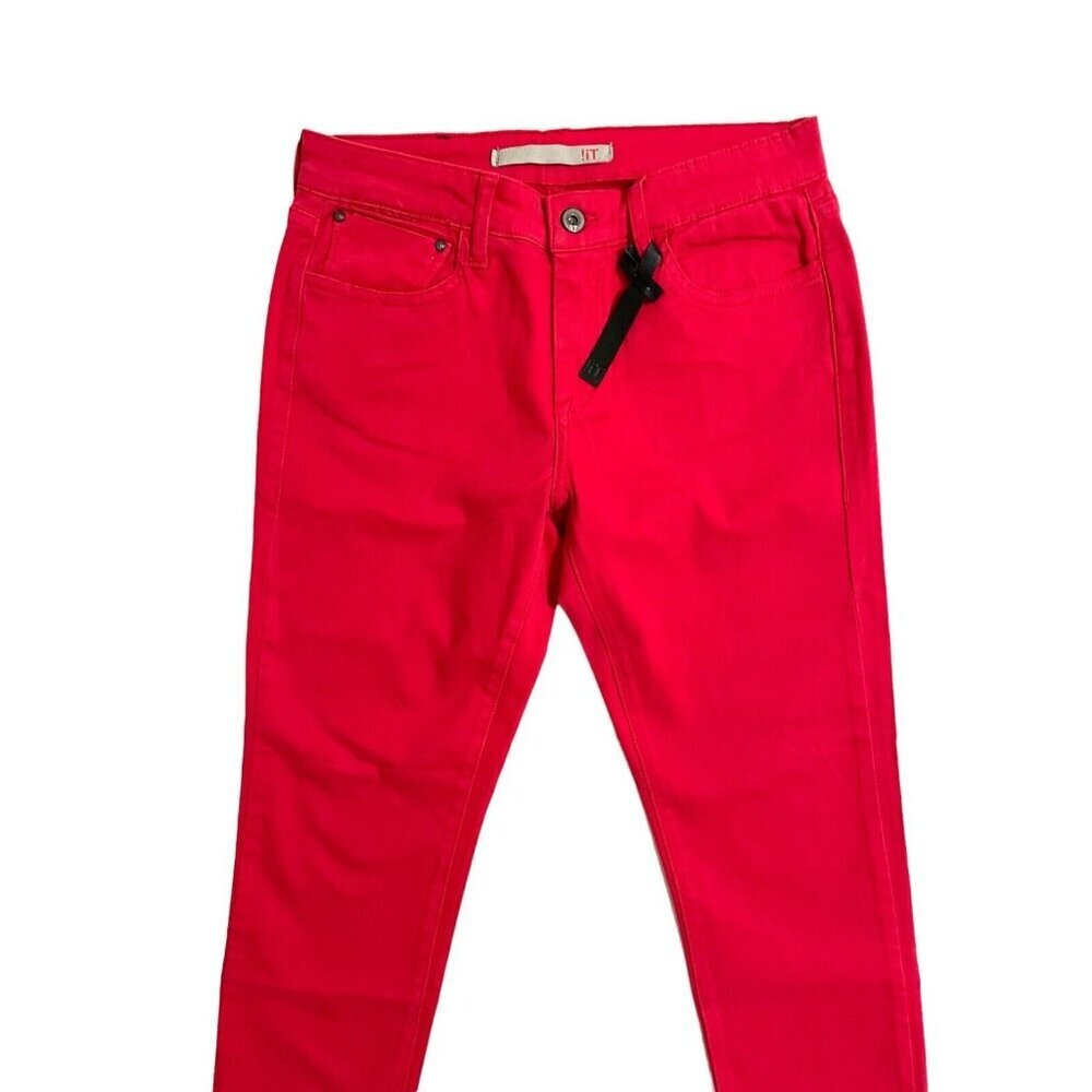 IT! Jeans Midrise Ankle Skinny Red Denim Jeans SZ 27 NWT - Picture 3 of 10